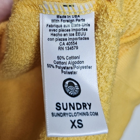 Womens Yellow Sundry Los Angeles 10 Pullover Sweatshirt XS Soft and Cozy - Picture 10 of 10